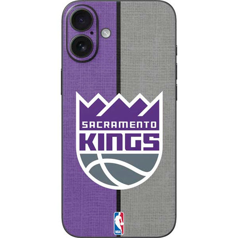 NBA Sacramento Kings Split Canvas iPhone 16 Plus Skin